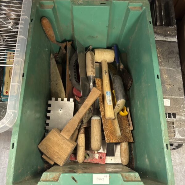Crate of assorted hand tools