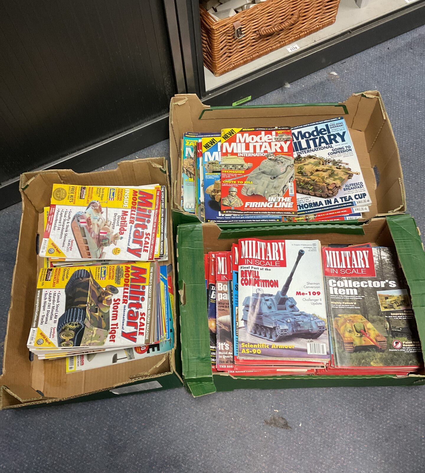 Three trays of scale military modelling magazines