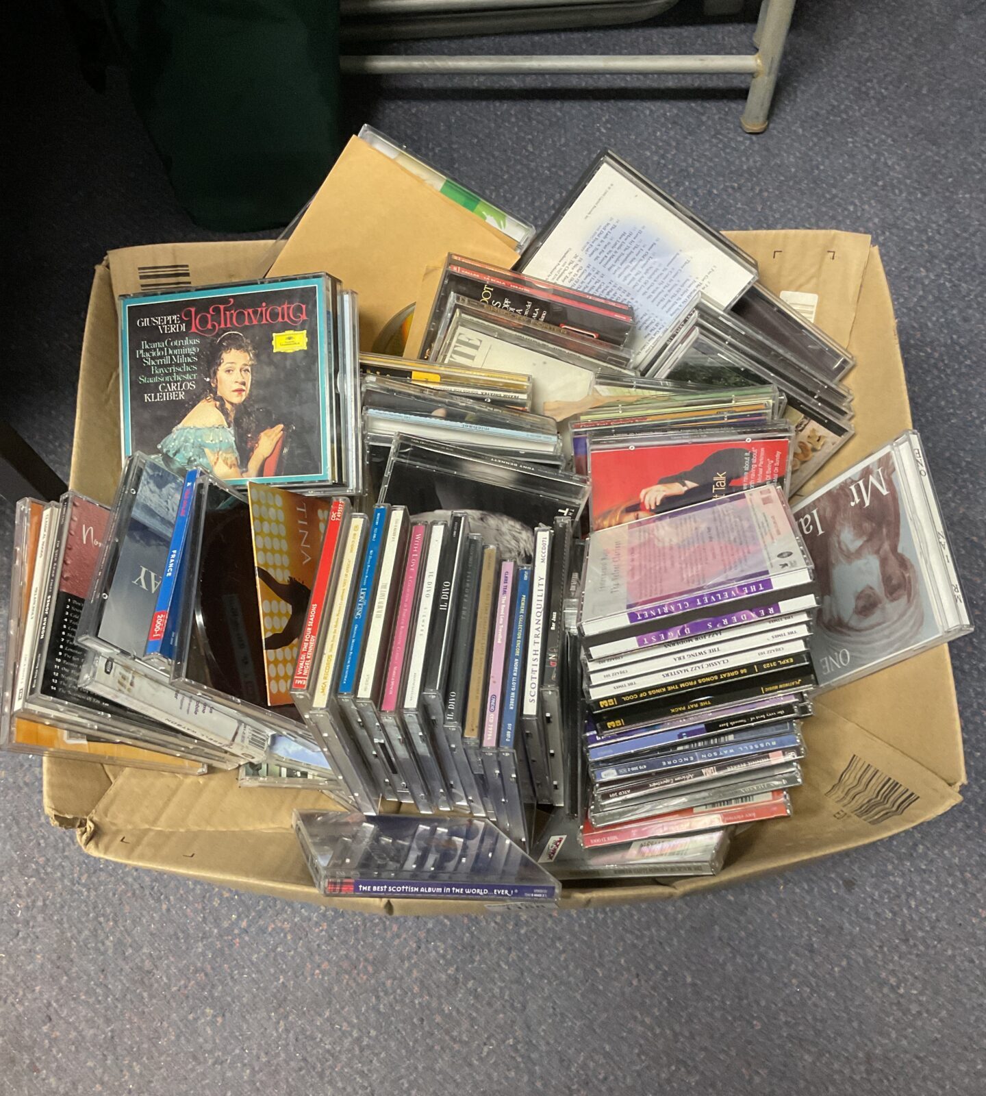 Large box of music cds