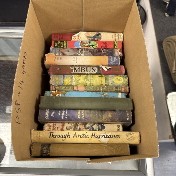 Vintage book lot featuring Enid Blyton titles and children’s literature.
