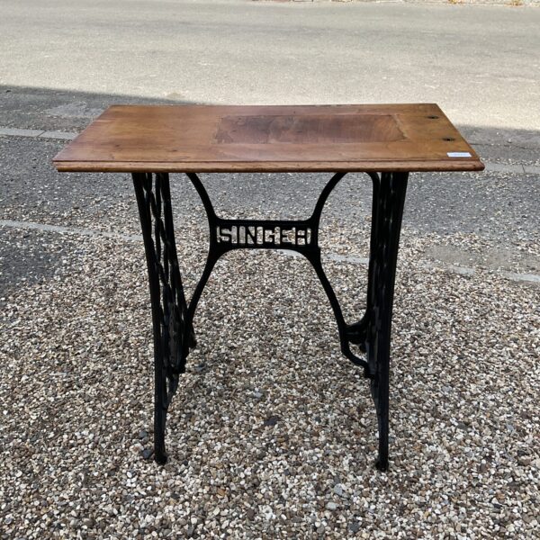 Turn of the century cast iron singer treadle base side table