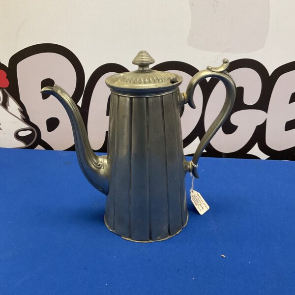 Antique Thomas Otley and Sons Queen Anne pewter coffee pot