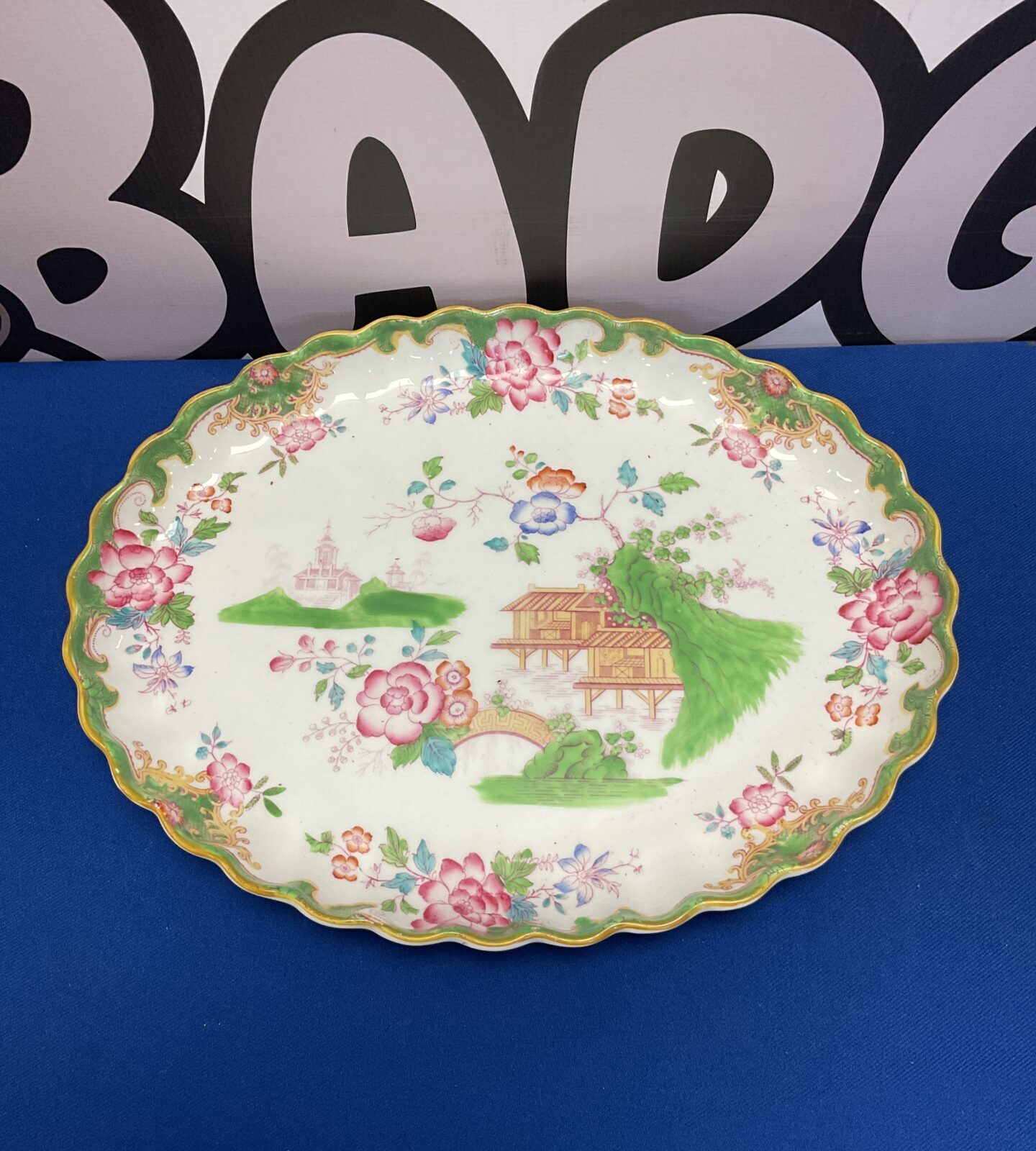 antique royal doulton pagoda serving plate