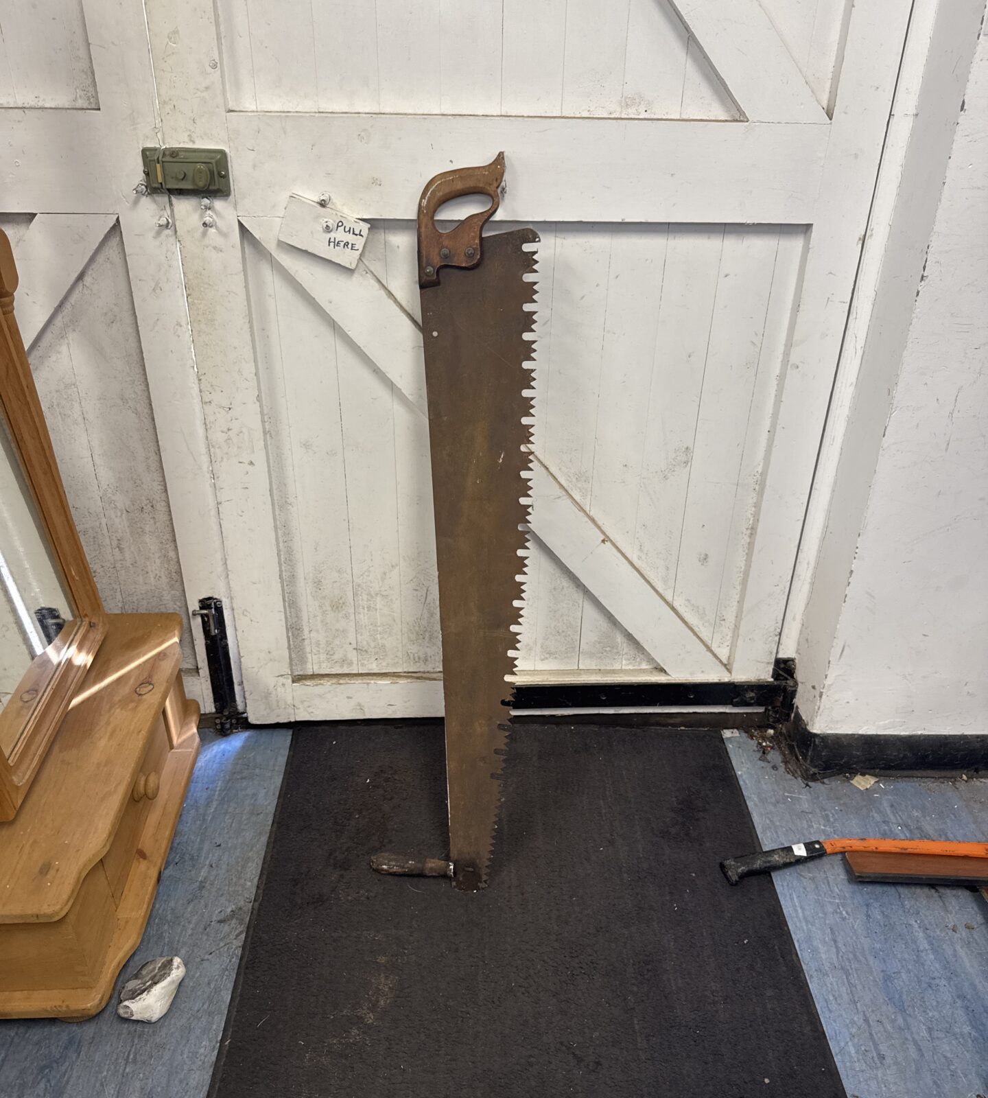 Large vintage loggers saw