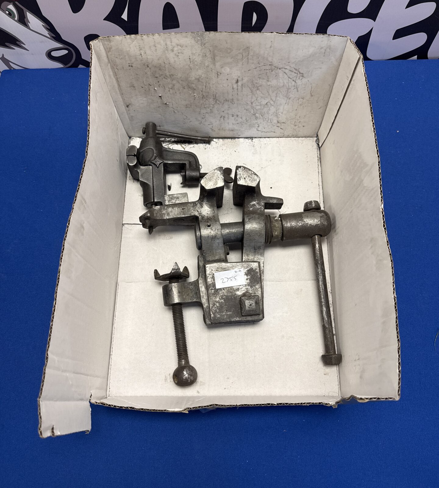 Two vintage engineers bench vices