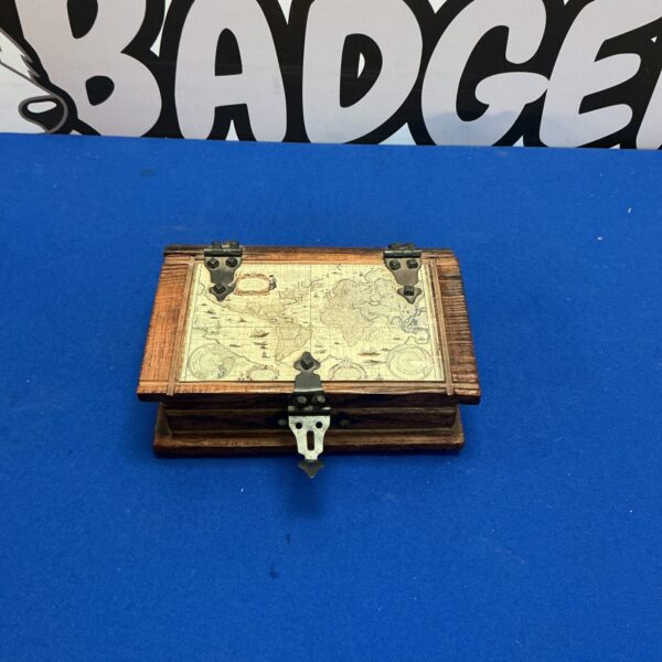 Wooden World map money box