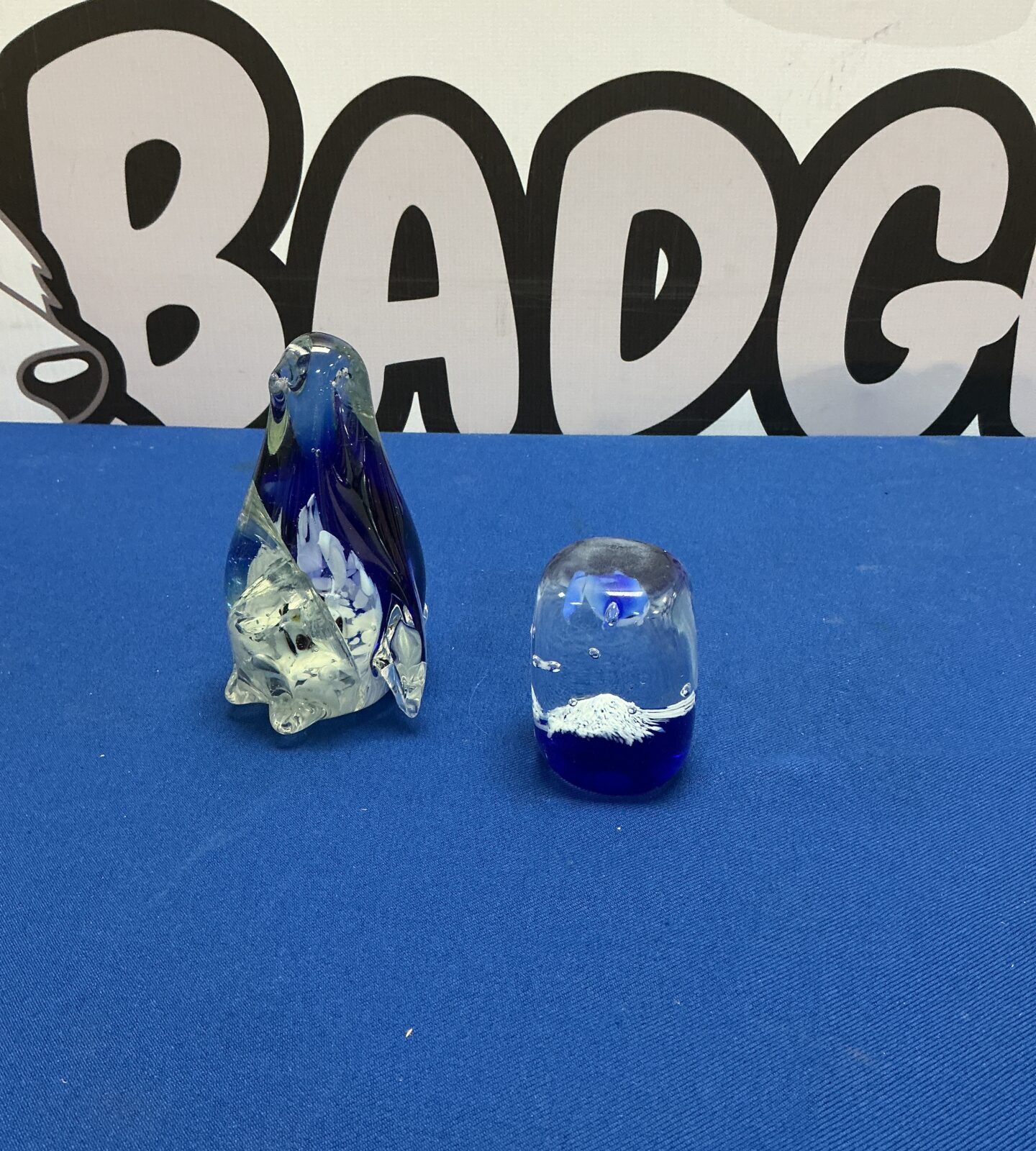 Two Murano Paperweights,penguin and dolphin