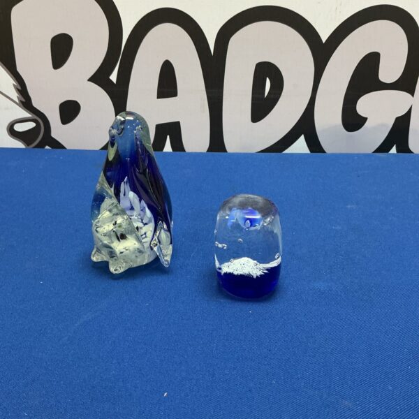 Two Murano Paperweights,penguin and dolphin