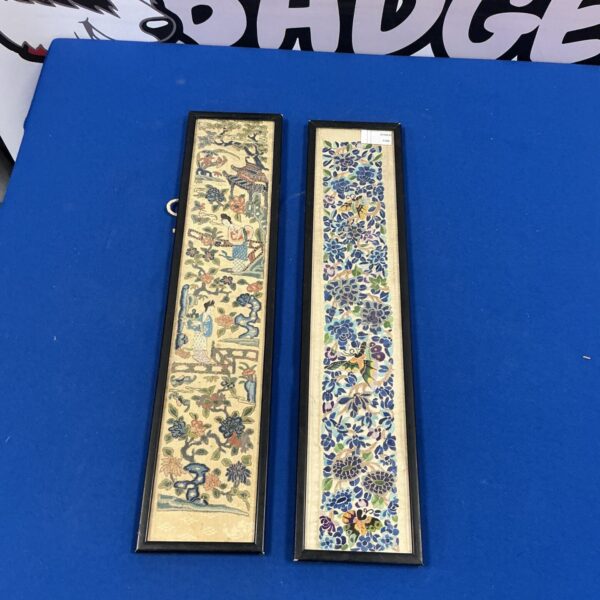 Two vintage framed Japanese Silk prints