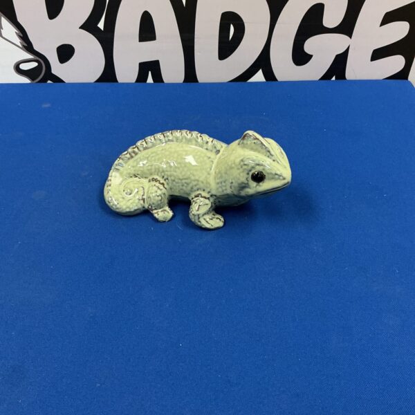 Vintage Italian terracotta chameleon sculpture for collectors.