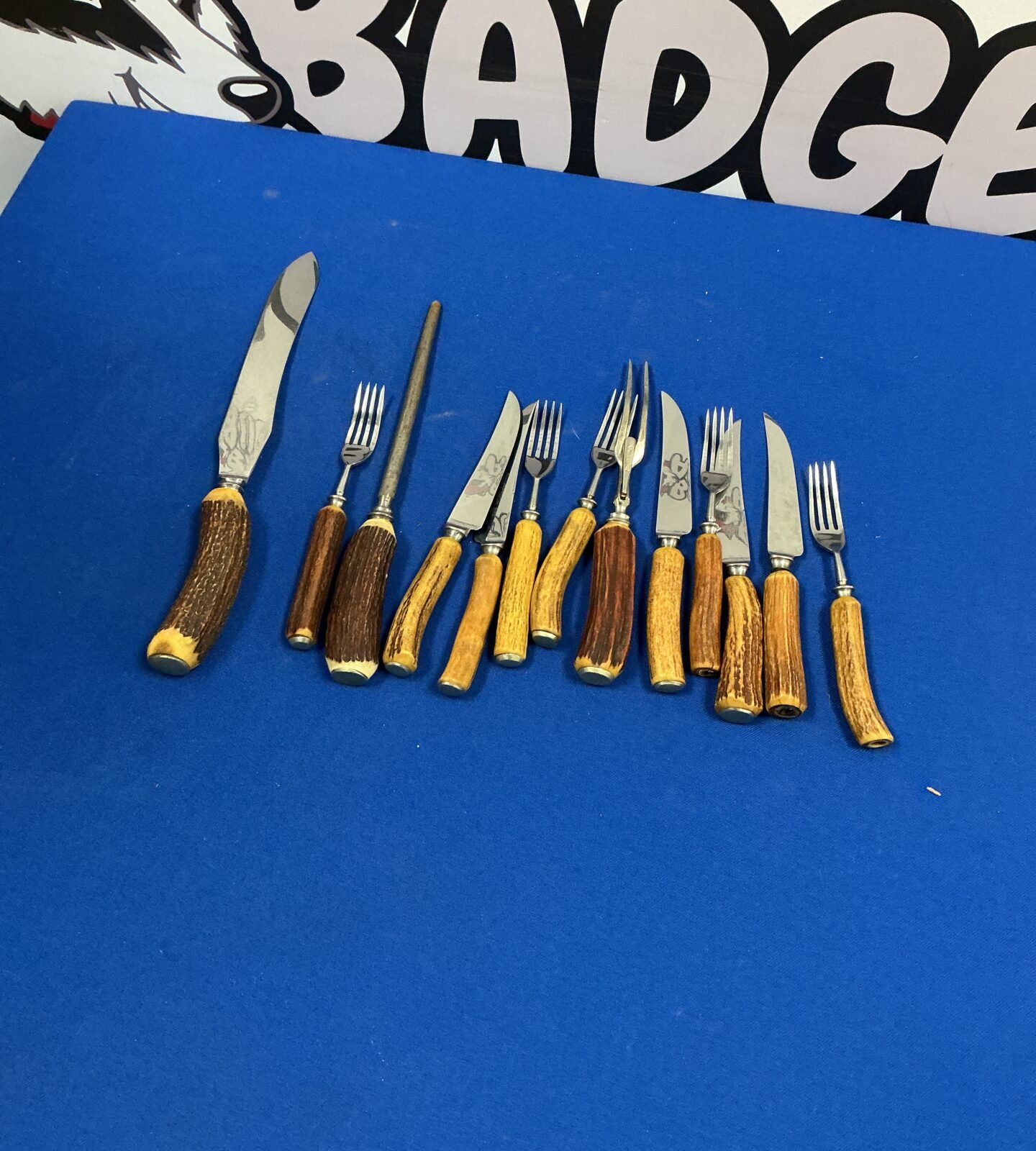 Vintage horn handle cutlery
