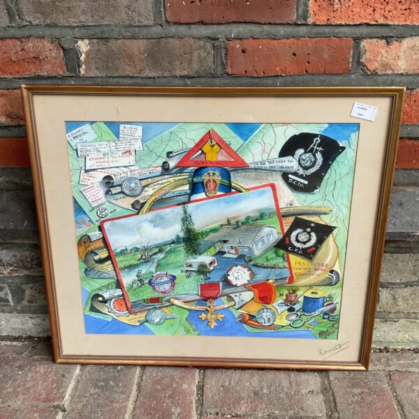 B hugh taill 1986 framed firefighters watercolour
