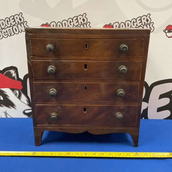 Vintage set of watchmakers drawers with lion head drawer knobs
