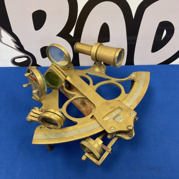 Vintage brass navigational sextant