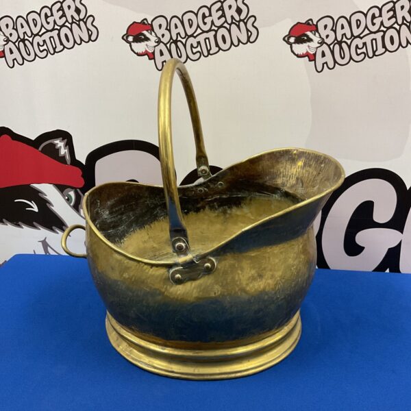 Vintage brass helmet coal scuttle