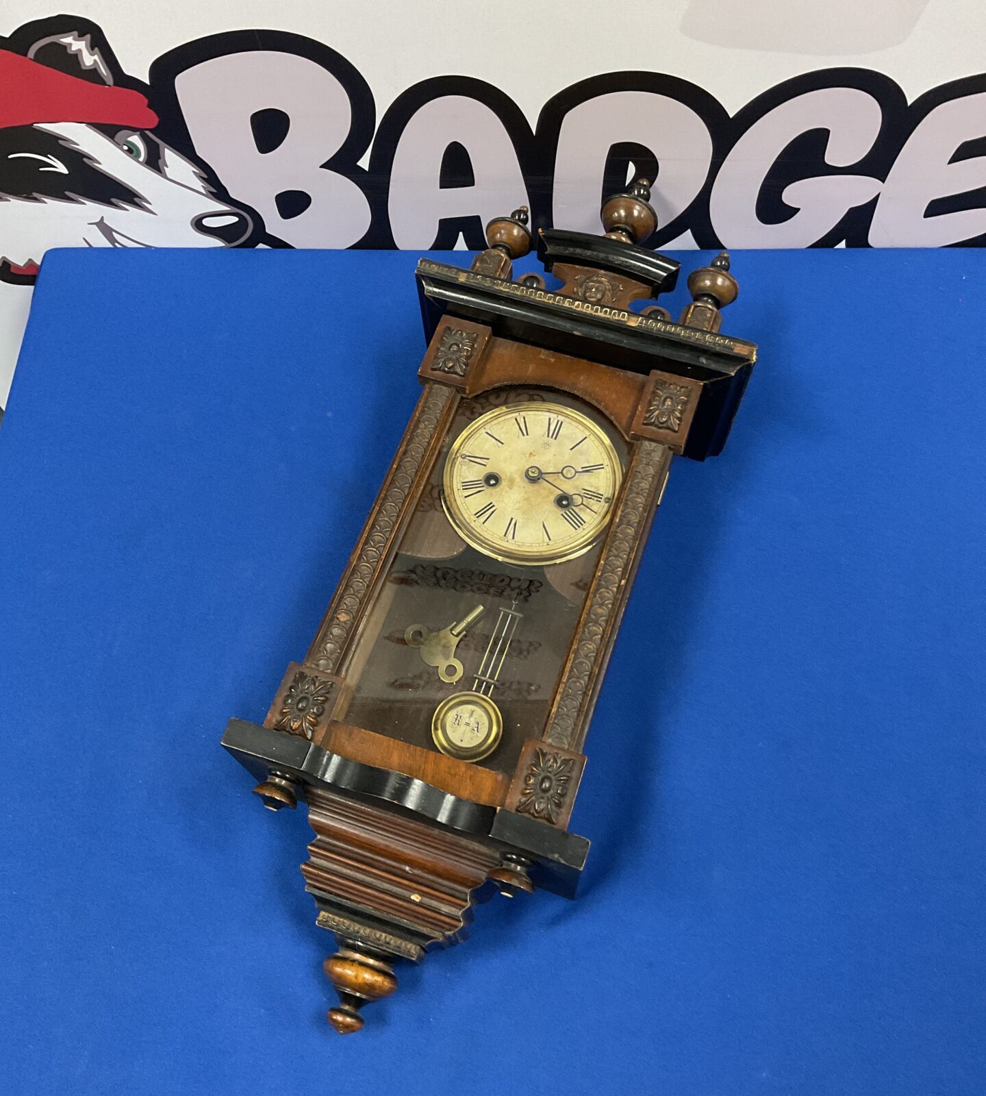 German Vienna style miniature wall clock working – Badgers Auctions
