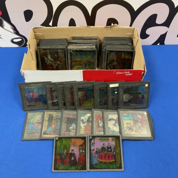 Collection of Victorian glass magic lantern slides