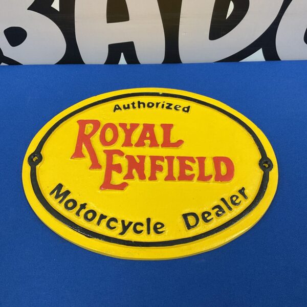 Royal Enfield motorcycle dealer cast iron plaque
