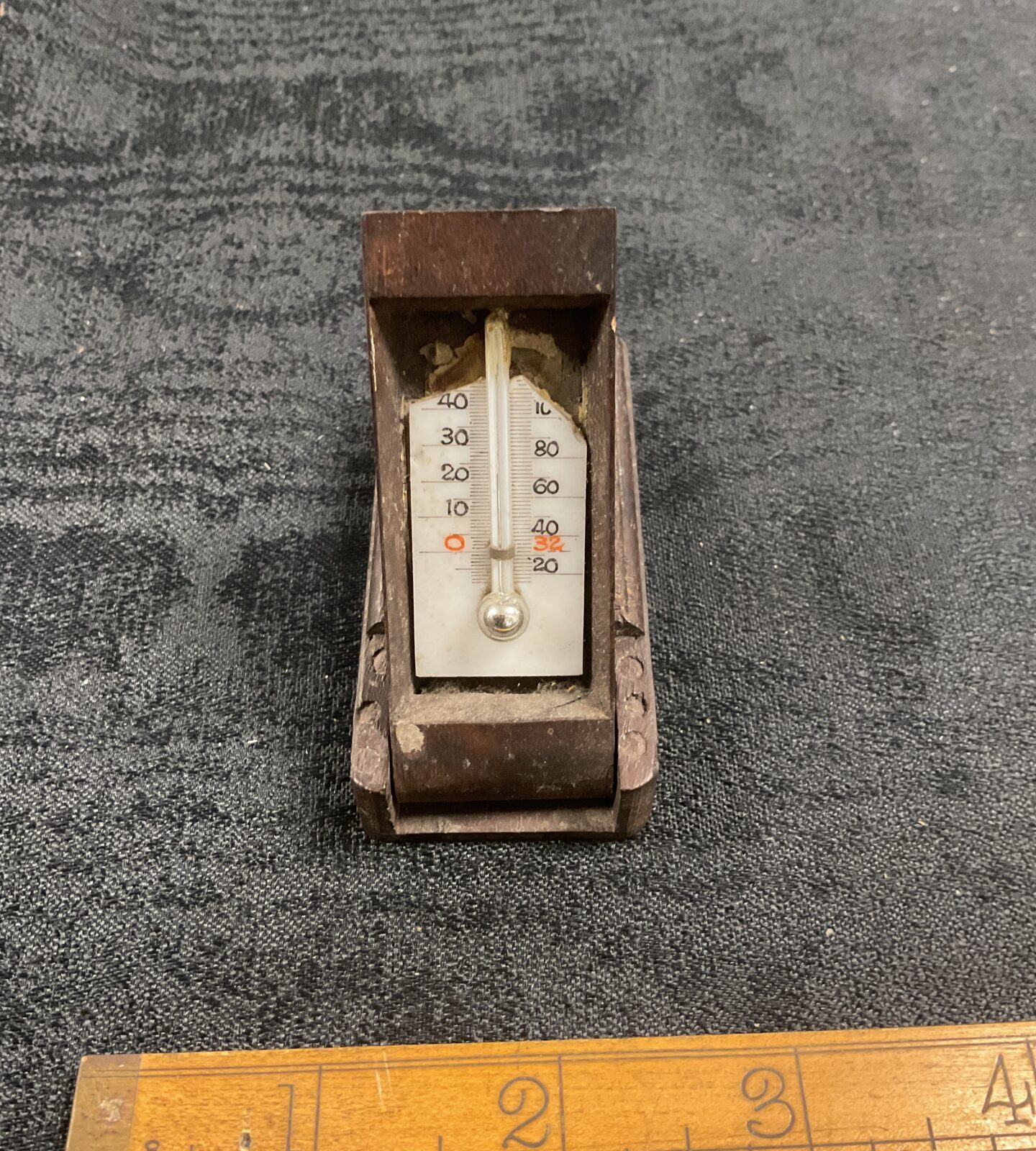 Antique Black Forest carved wooden edelwiess Pocket Thermometer - Image 2