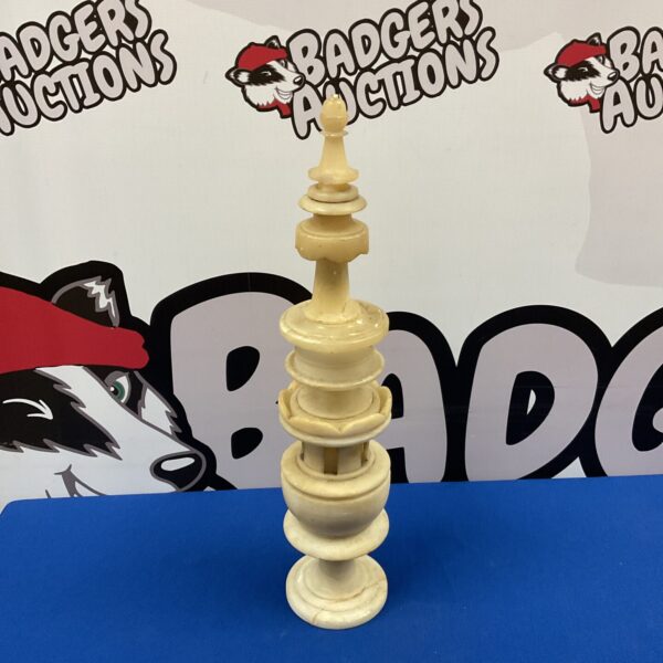 14” tall alabaster victorian chess piece