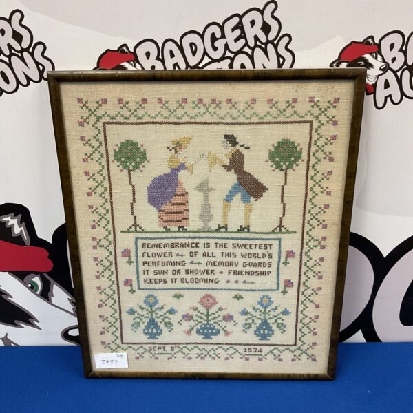 1934 dated poem sampler embroidery
