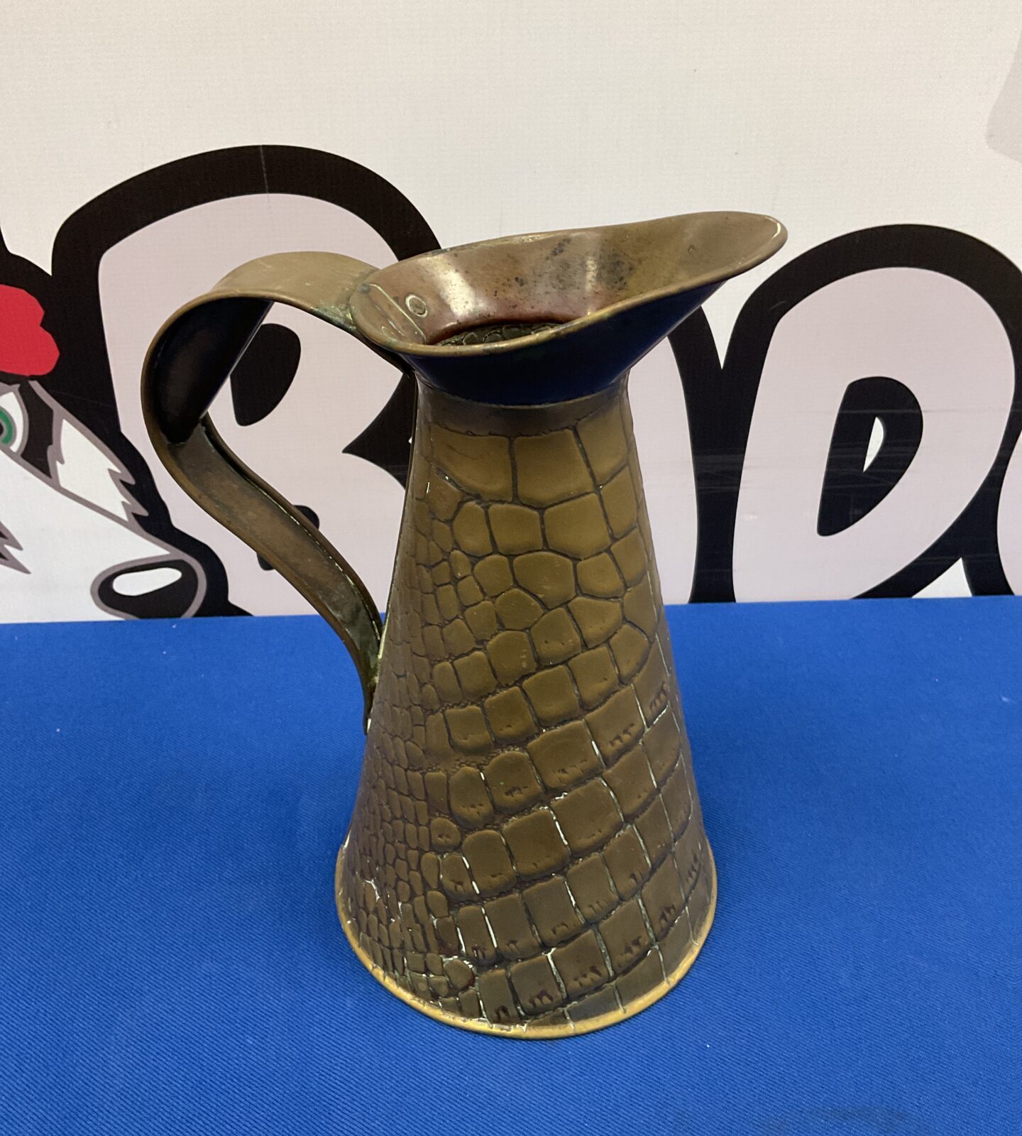 Joseph sankey & sons brass lizard skin pattern pitcher
