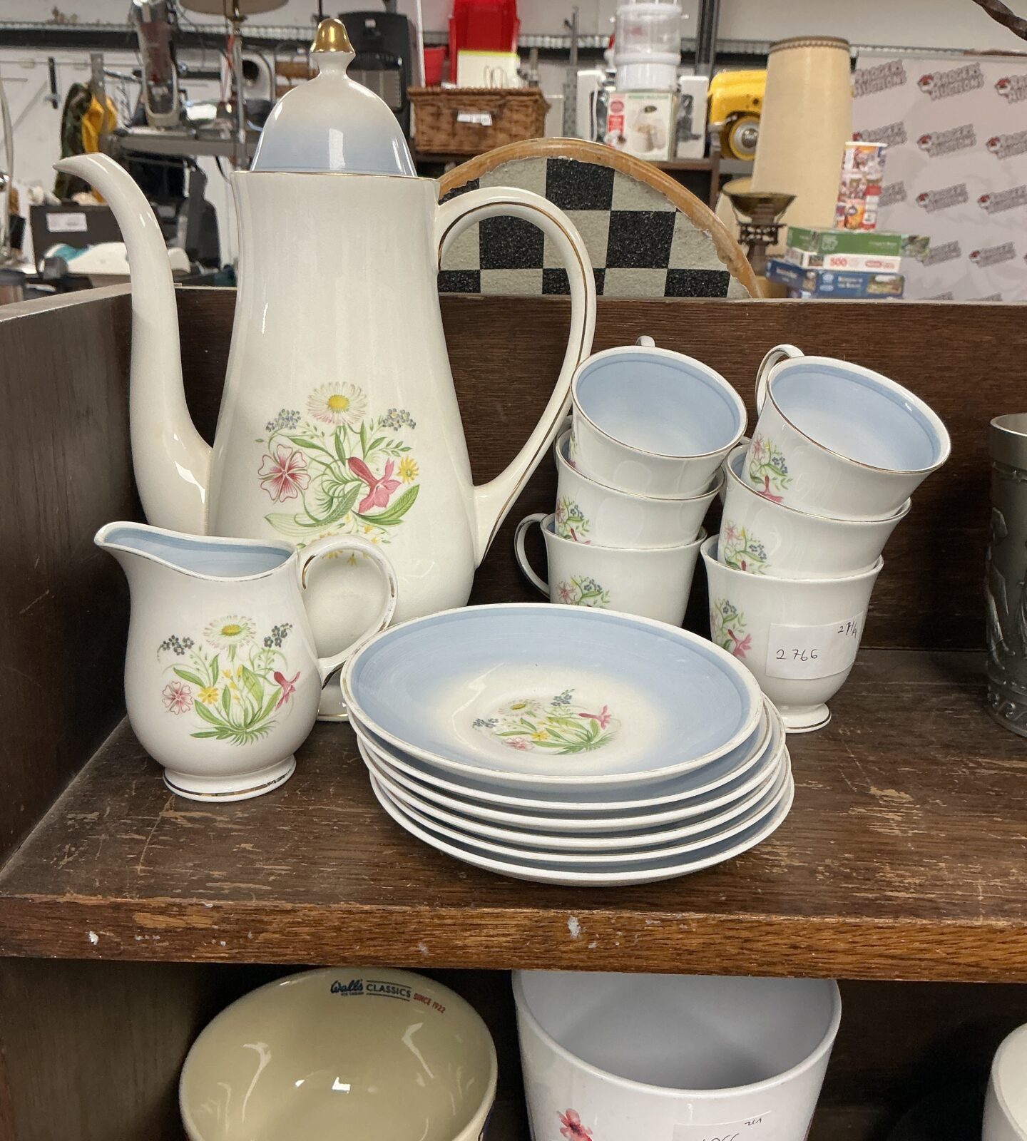 Bone China Romance Blue Coffee Set