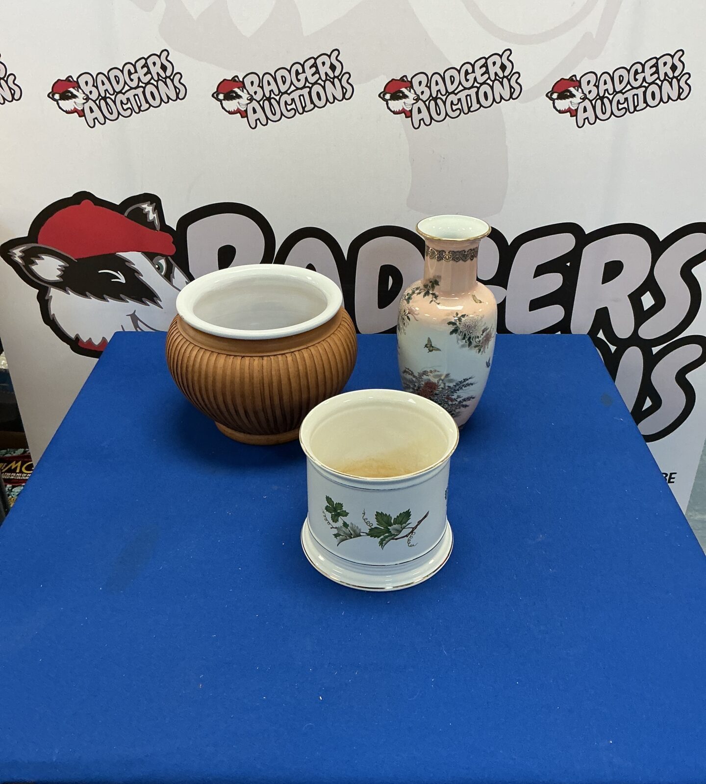 Two Vases and a flower pot