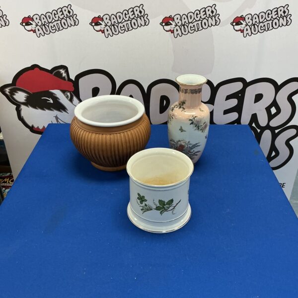 Two Vases and a flower pot