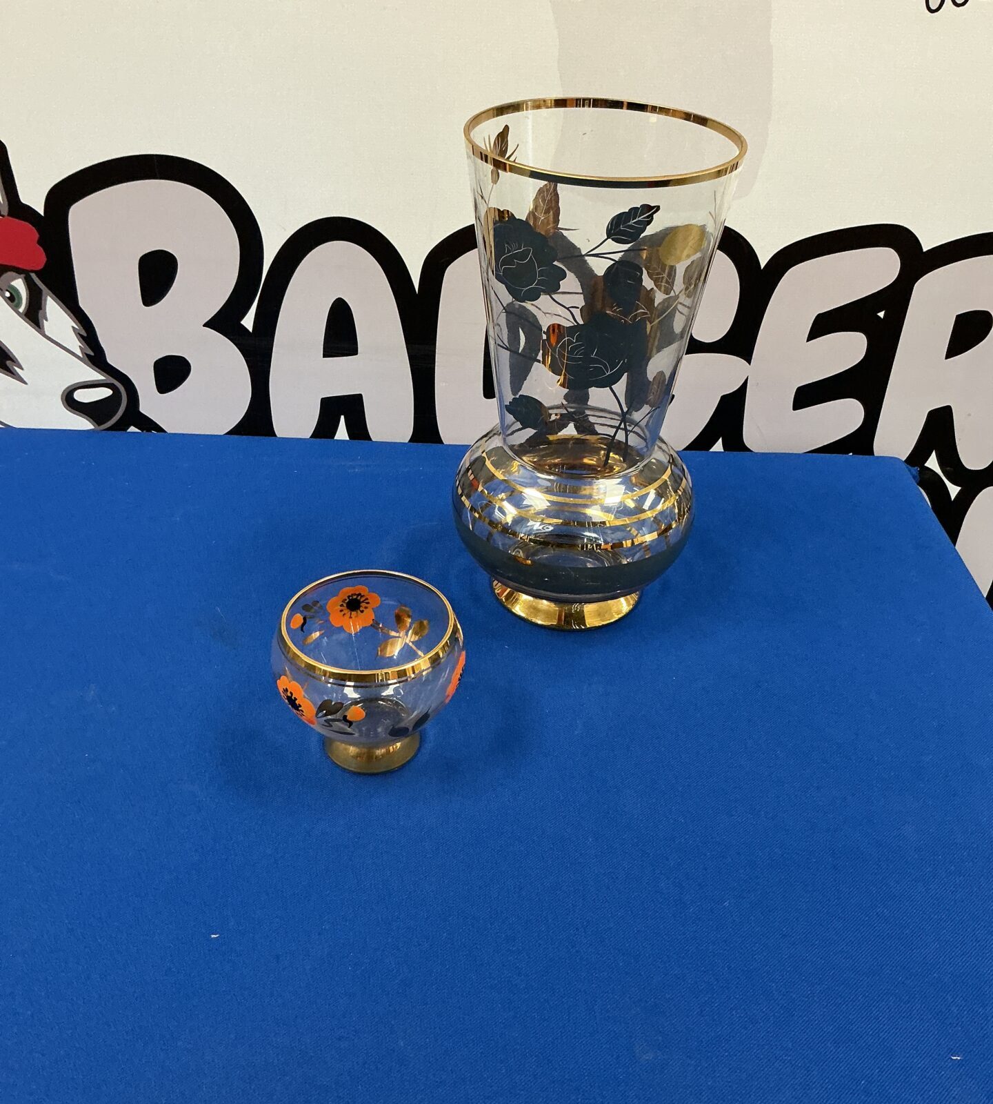 Two decorative glass vases