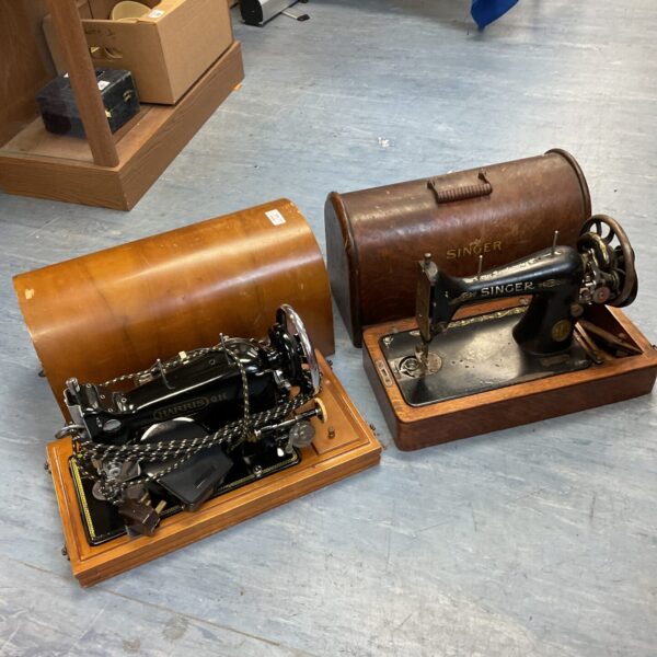 Antique singer sewing machine & harris oh sewing machine