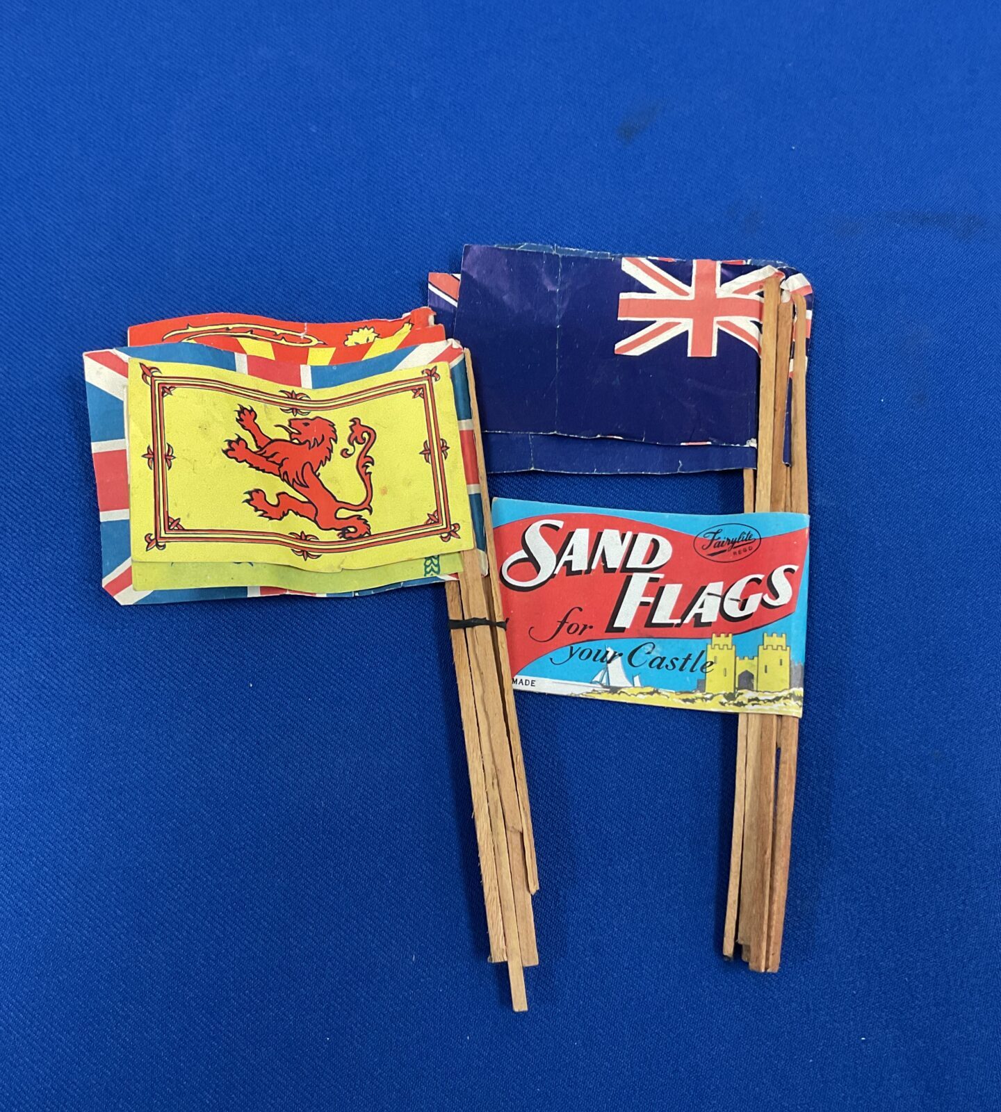 Set of vintage sand castle flags