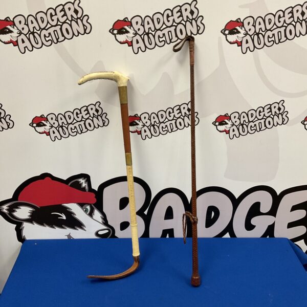 Vintage bone handled swaine horse riding crop & whip