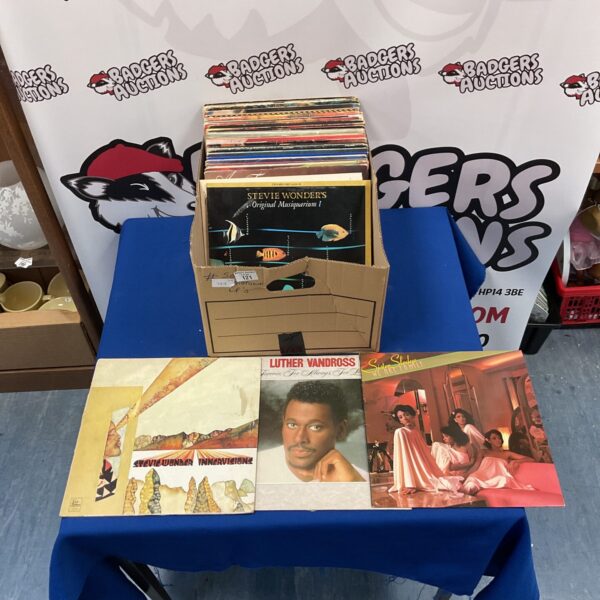 Vintage Motown LP collection with colourful record sleeves.