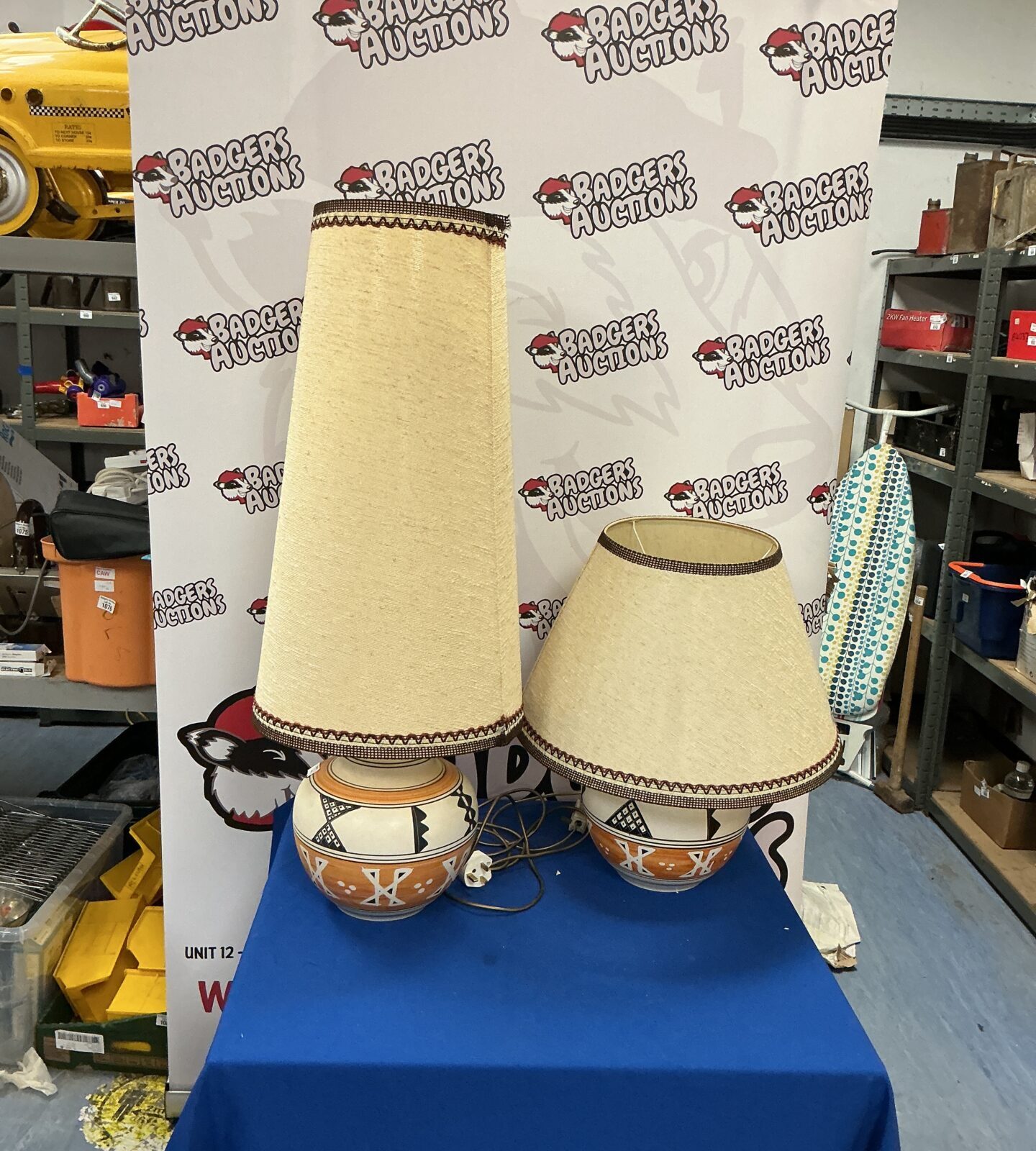 Two Art Deco Table Lamps with shades