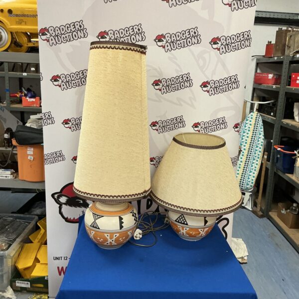 Two Art Deco Table Lamps with shades