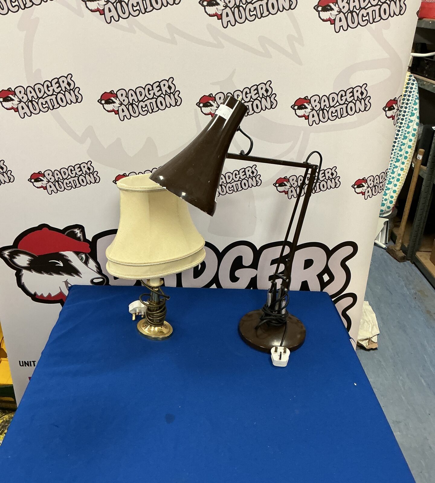Two lamps inc Angle poise style reading lamp