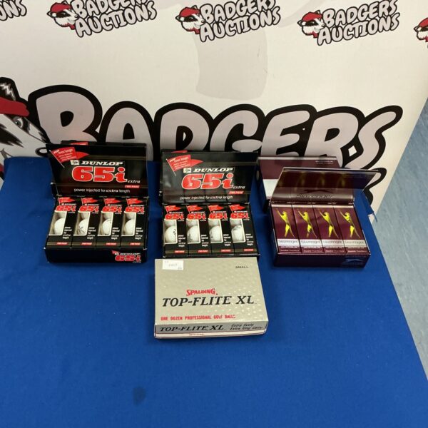 Selection of new golf balls in boxes inc Salzenger