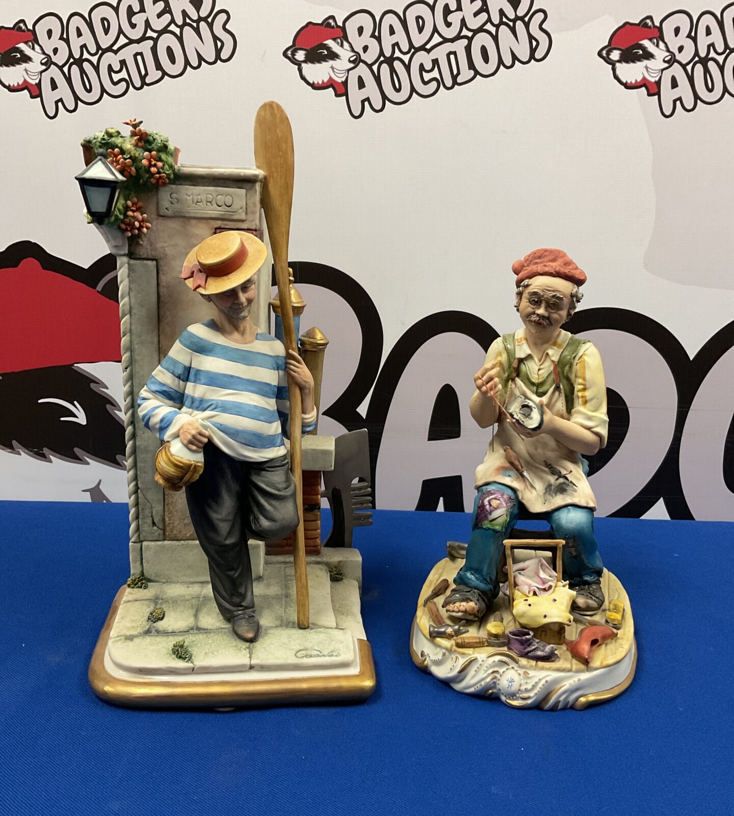 Two capodemonte italian porcelain figurines including cobbler