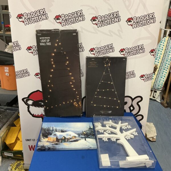 Selection of light-up Christmas decorations for festive holiday display.