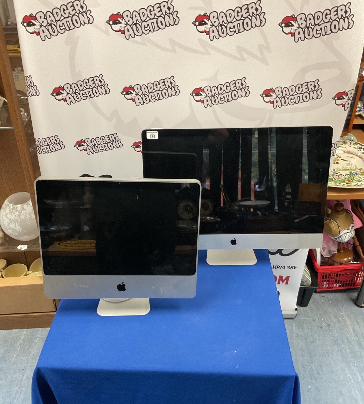 Apple model A1224 iMac PC, and Apple model A1312 iMac PC (cracked screen)