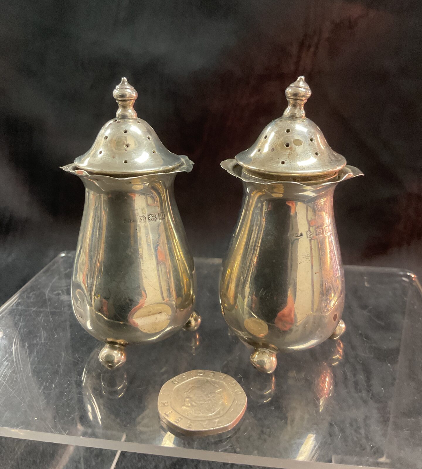 Sterling silver Salt and pepperpots 64g