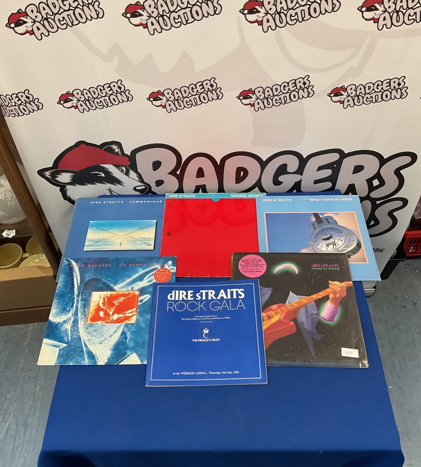 Collection of Dire Straits LP’s and 1985 rock gala programme