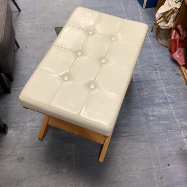 White leather footrest / stool