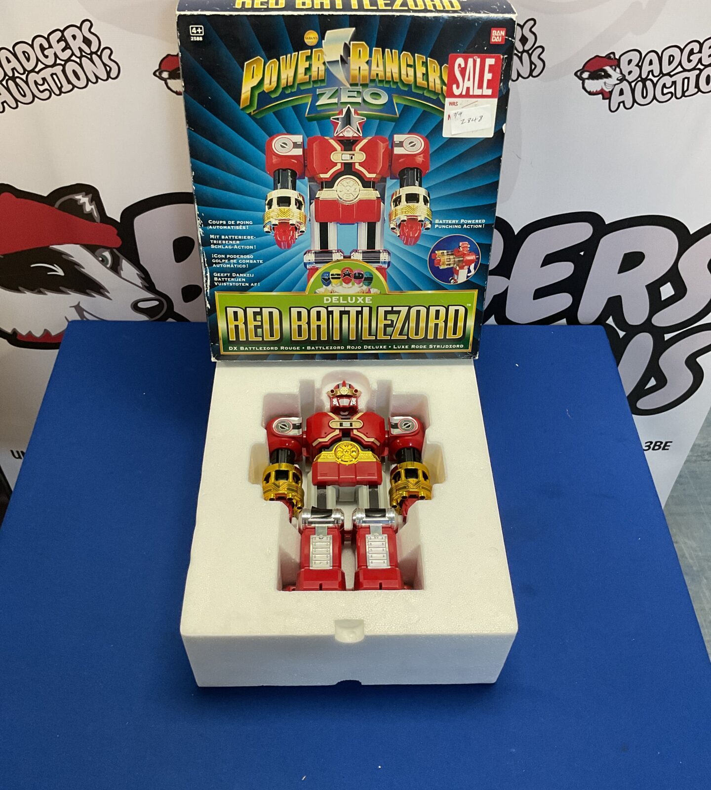 Retro Boxed 1997 Saban Bandai Power Rangers Zeo Deluxe Red Battlezord Action Figure With insert