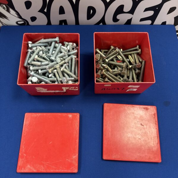 Two tubs of large bolts