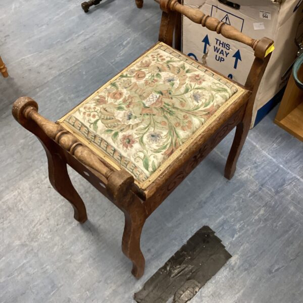 Vintage sewing stool with storage compartment
