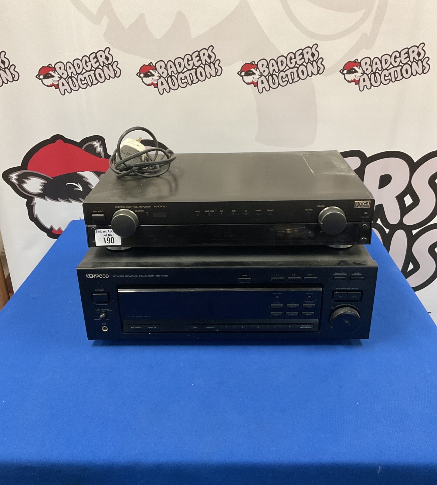VGCA stereo control amplifier SU-C909U and Kenwood stereo graphic equalizer GE-7030