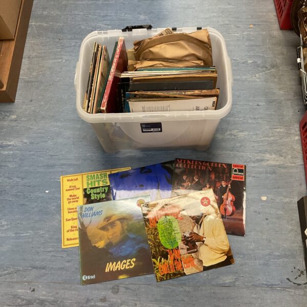 Vinyl record lot including Nat King Cole records for collectors.