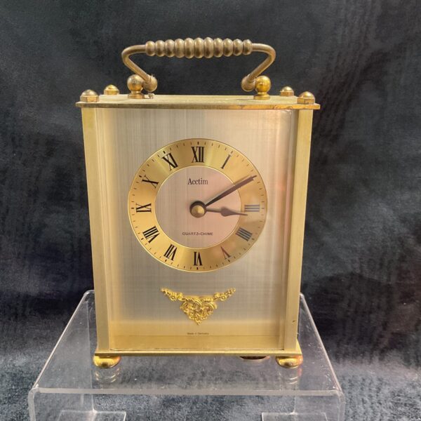 Acctim Quartz Chime Brass 5” Mantle Clock Working Chimes the hour